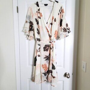 City Chic Ruffled Dress with Frill Bardot Detail